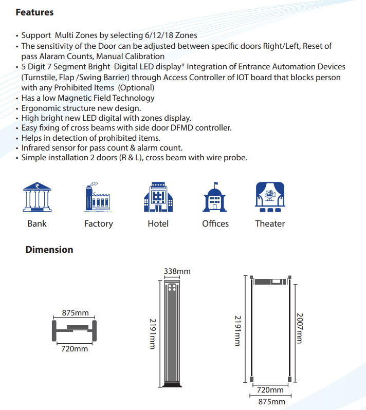 D330-18-IP65 Walk through Metal Detector -18 Zone