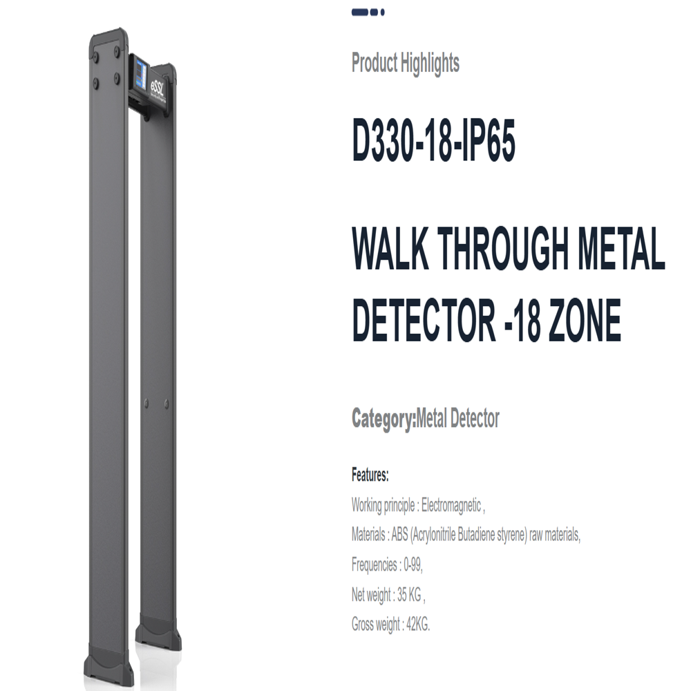 D330-18-IP65 Walk through Metal Detector -18 Zone
