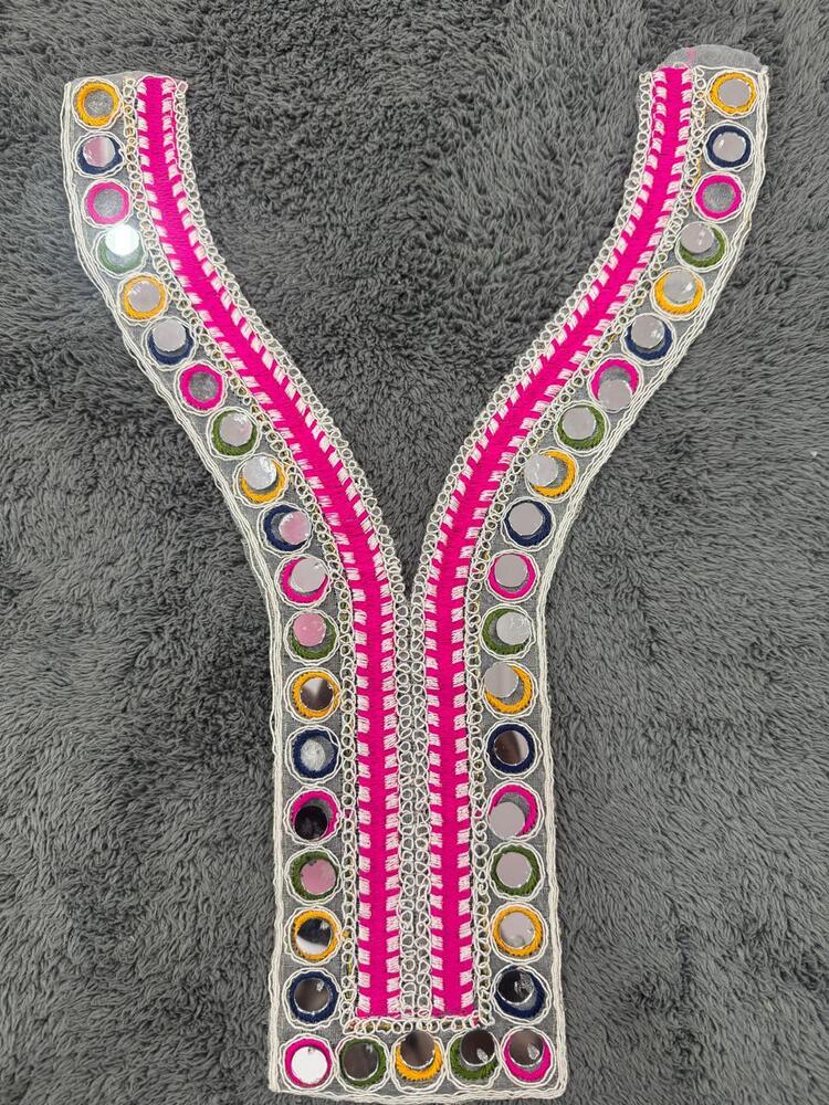 V Shape Neck Embroidery Lace
