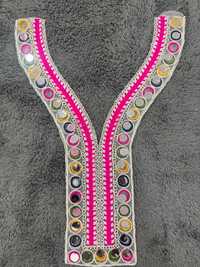 V Shape Neck Embroidery Lace