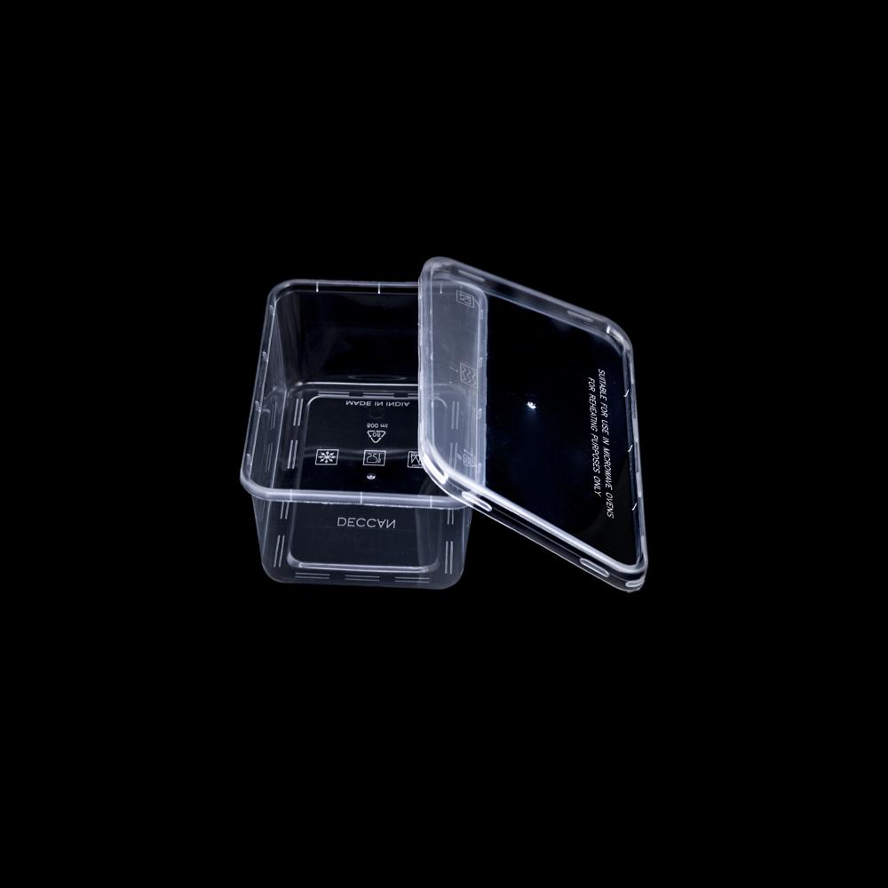 500 Ml Polypropylene Rectangle Containers - Color: Transparent