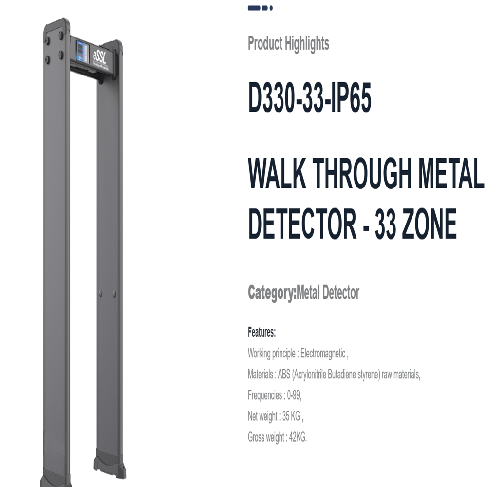 D330-33-IP65 Walk through Metal Detector - 33 zone