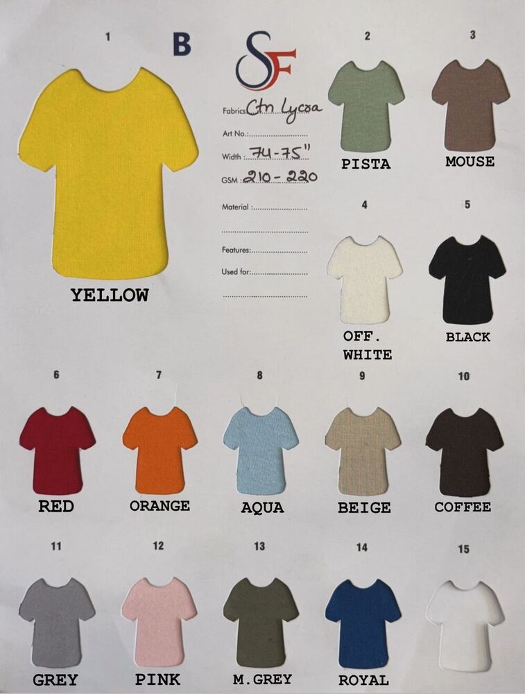 220GSM Cotton Lycra Fabrics