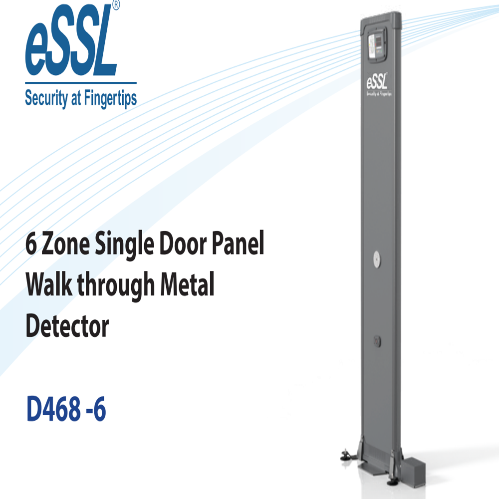 D468-6 6 Zone Single Door Panel Walk through Metal Detector