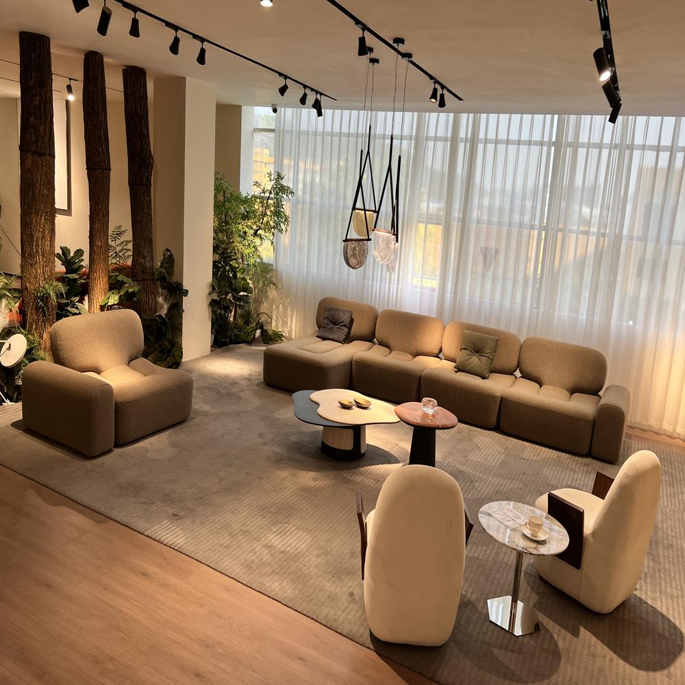 Modern Fabric Curved Modular Sofa Villa Living Room Couch