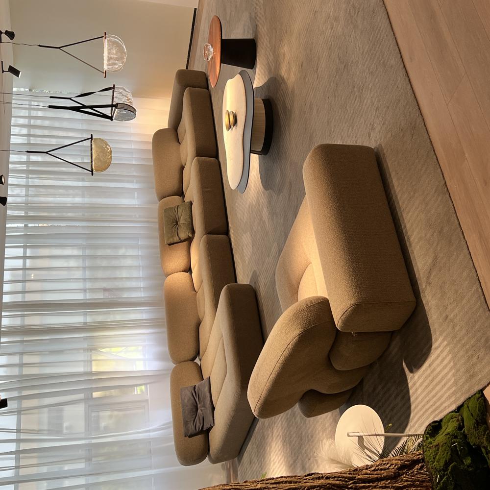 Modern Fabric Curved Modular Sofa Villa Living Room Couch