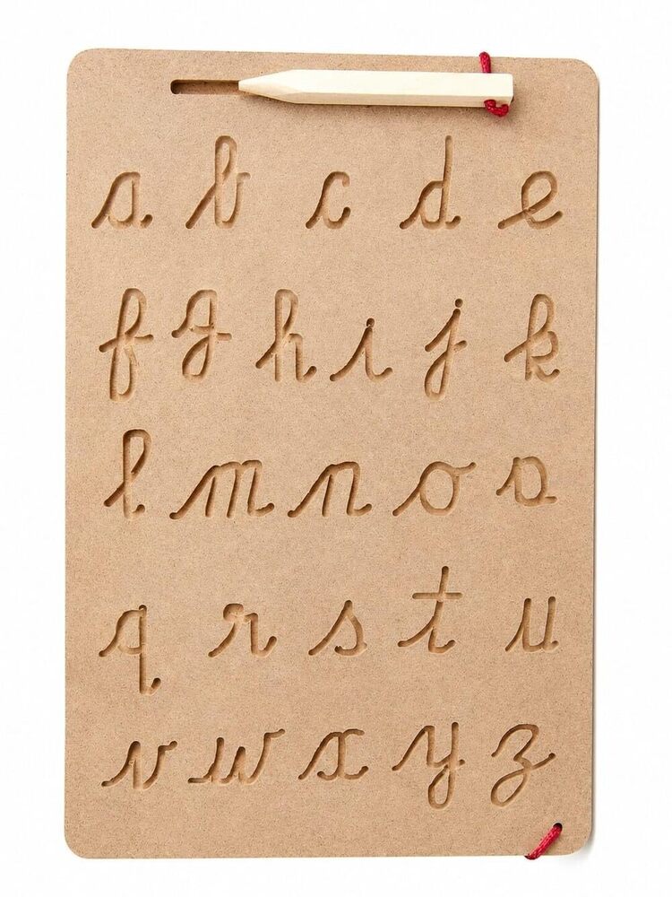Wooden Cursive Letter Alphabet Tracing Board for Kids