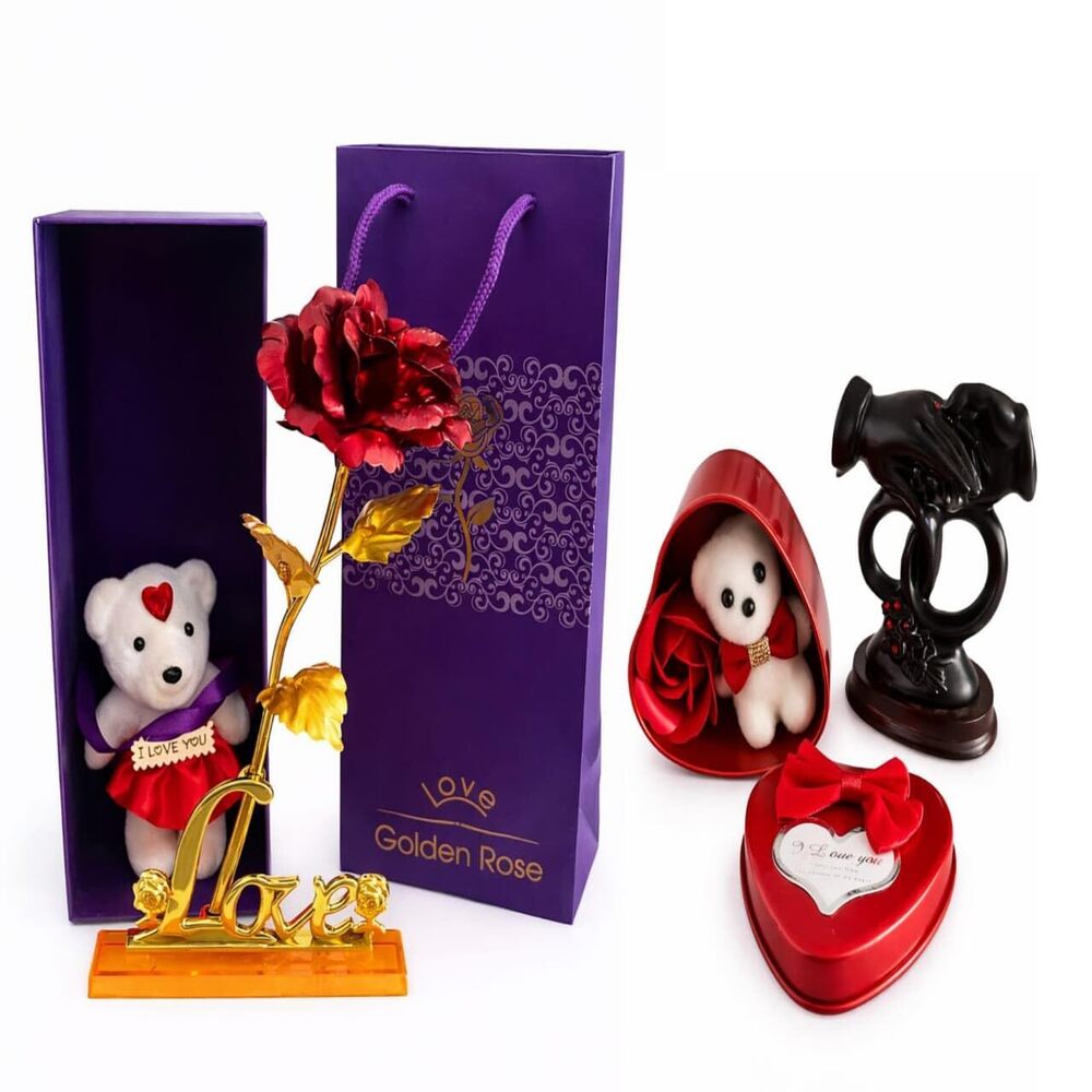 Valentine Gift Combo for Couple with Teddy Bear