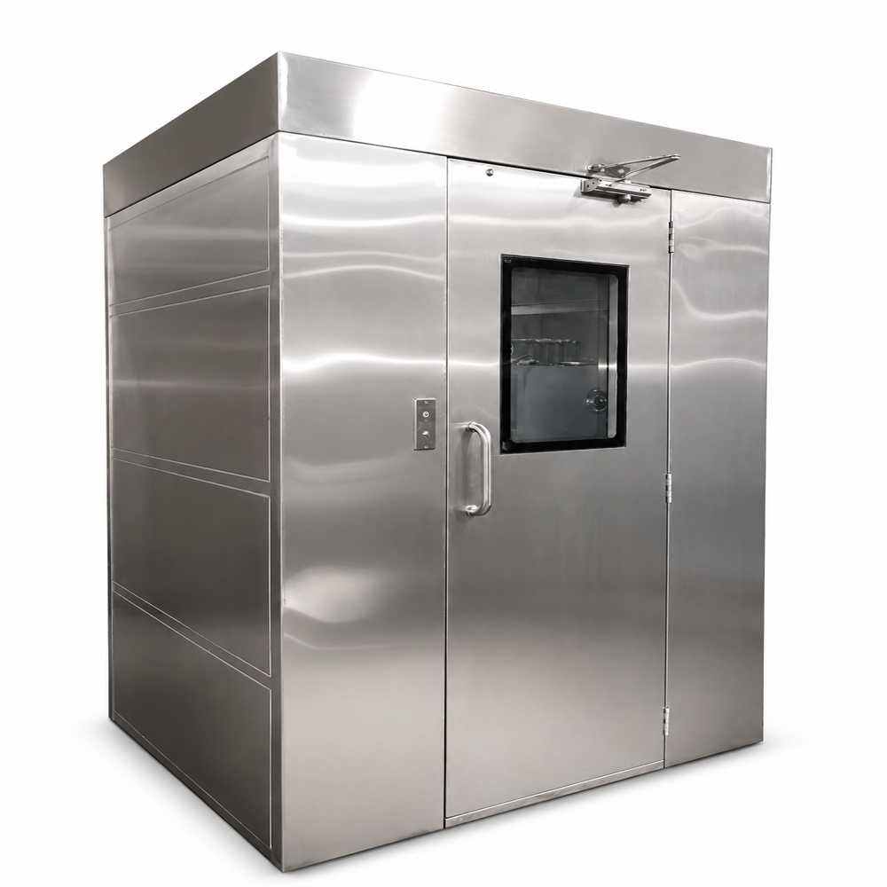 Air Shower - Stainless Steel, 2 Person Entry System, Full Automatic, 230v Ac, Silver