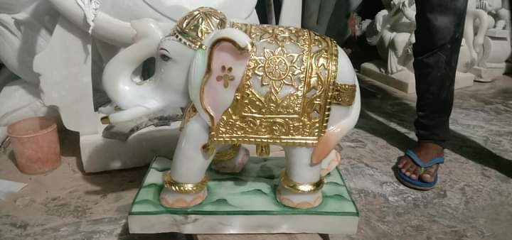 Modern Marble Elephant Statue
