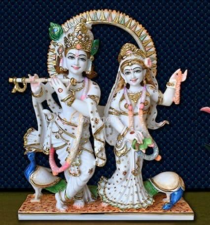 Radha Krishna Marble Statue