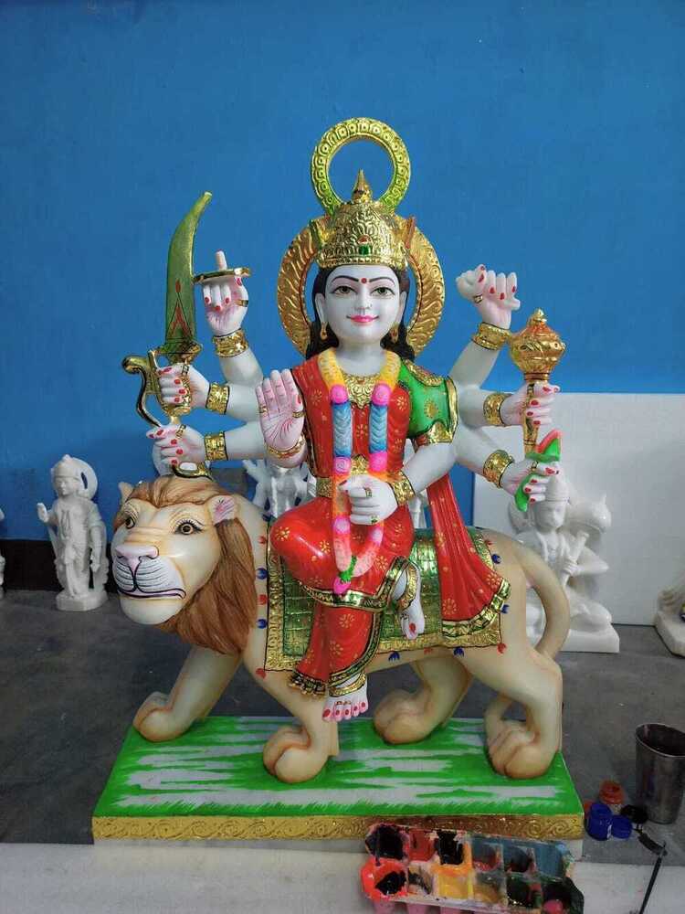 Durga Mata Marble Statue