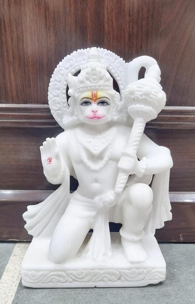 Hanuman White Marble Statue