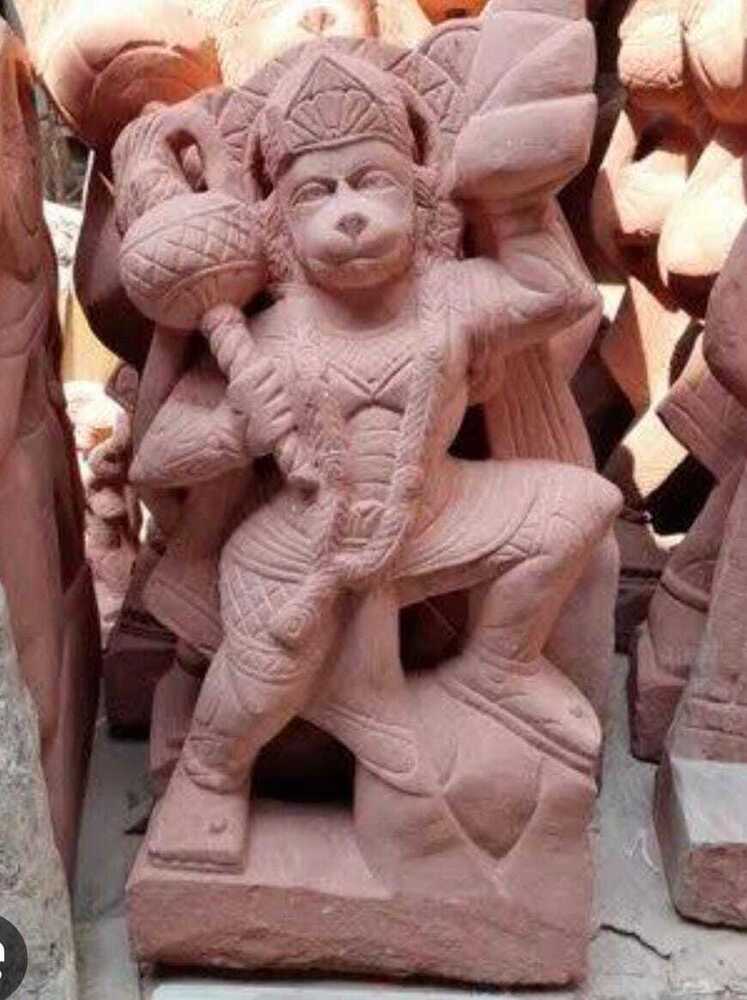 Red Sandstone Hanuman Statue
