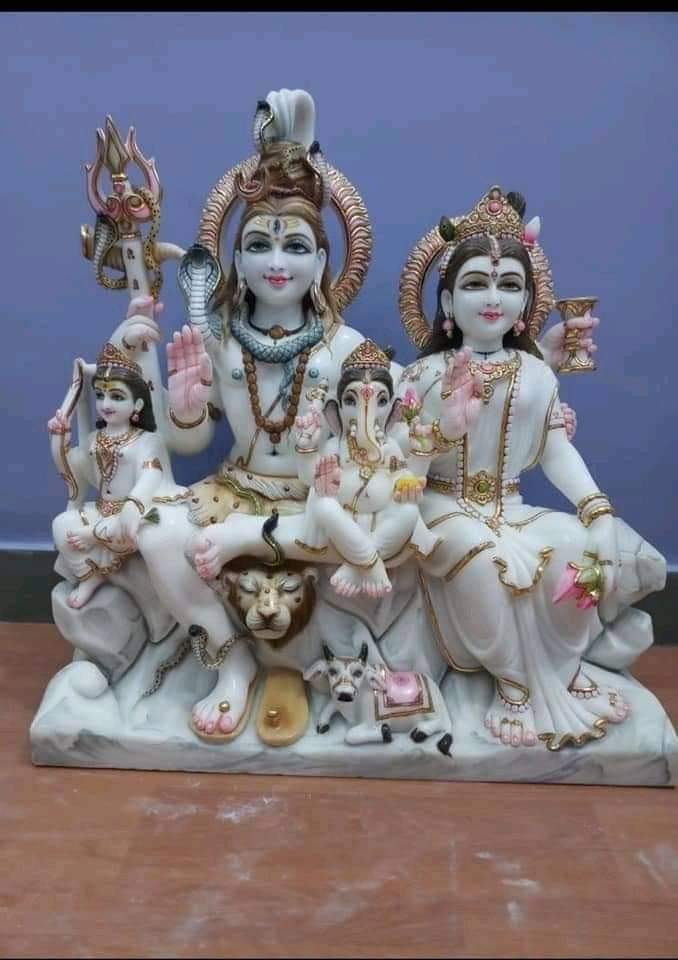 Shiv Parivar Marble Statue