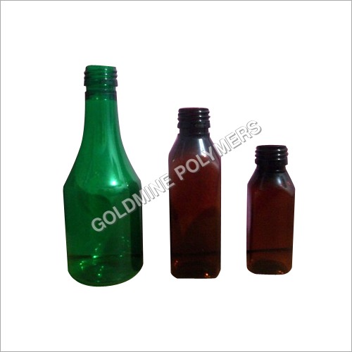 Cough Syrup Pharma Bottle - Plastic, 3-7 Inch Oval, Brown and Green | Easy Open End Seal