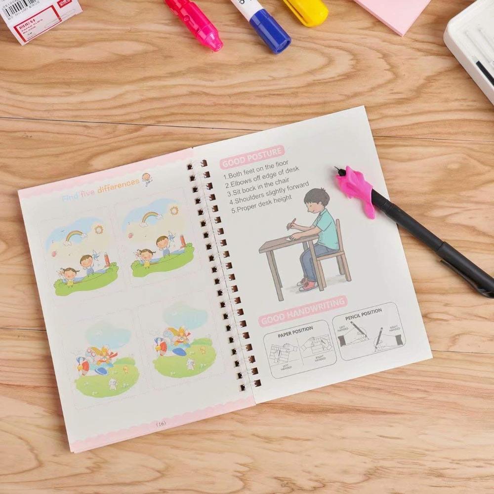 4 PCS Sank Magic Practice Copybook for Kids