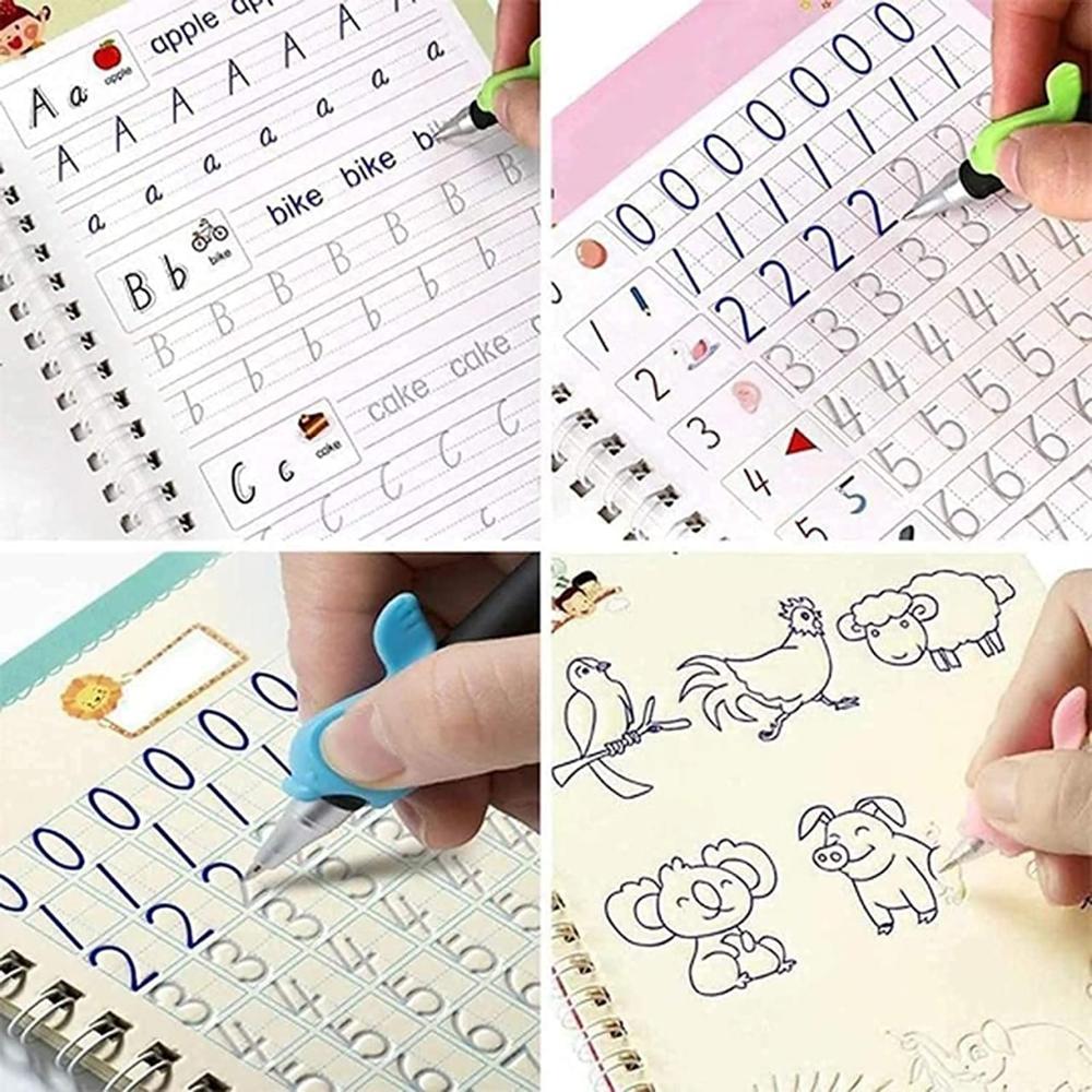 4 PCS Sank Magic Practice Copybook for Kids