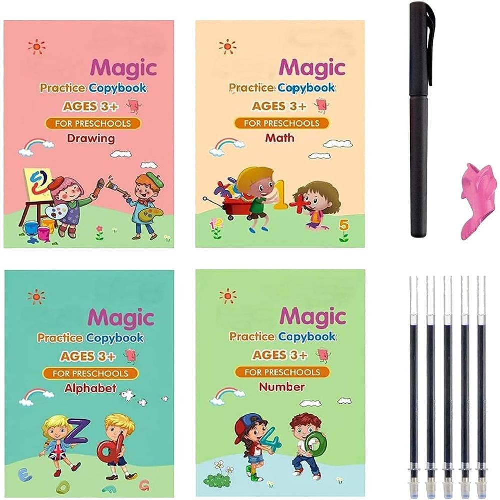 4 PCS Sank Magic Practice Copybook for Kids