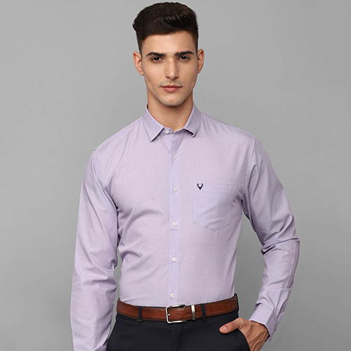 Mens Purple Cotton Shirt
