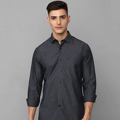 Mens Grey Cotton Shirt