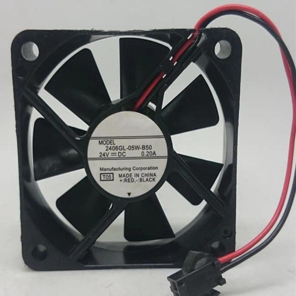 NMB-MAT 2406GL-05W-B50 24V DC 0.20A 6015mm Ball Bearing Industrial Axial Cooling Fan