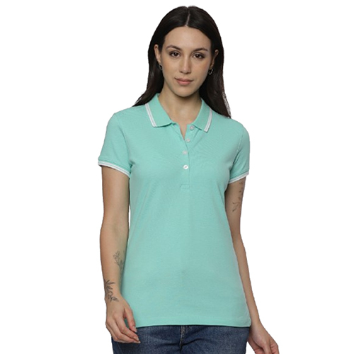 Ladies Mint Cotton Polo Tshirt