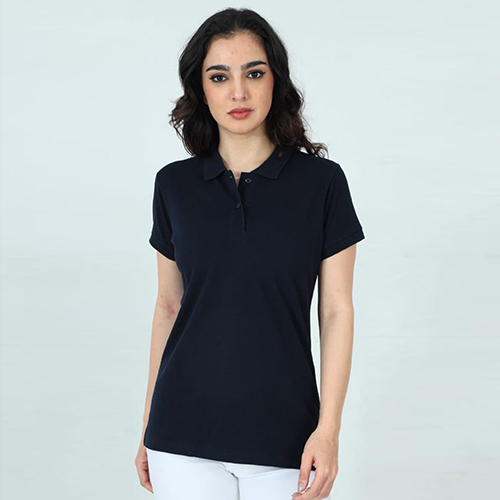 Ladies Navy Blue Bourges Classic Polo Tshirt