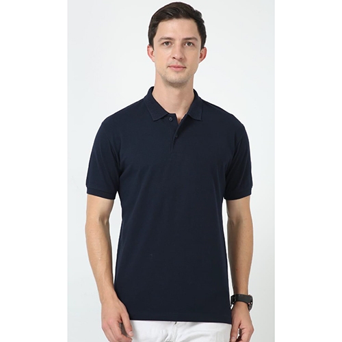 Mens Navy Blue Bourges Classic Polo Tshirt