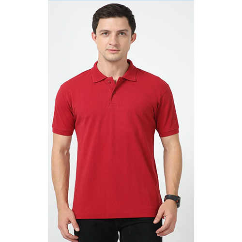 Mens Maroon Red Bourges Classic Polo Tshirt