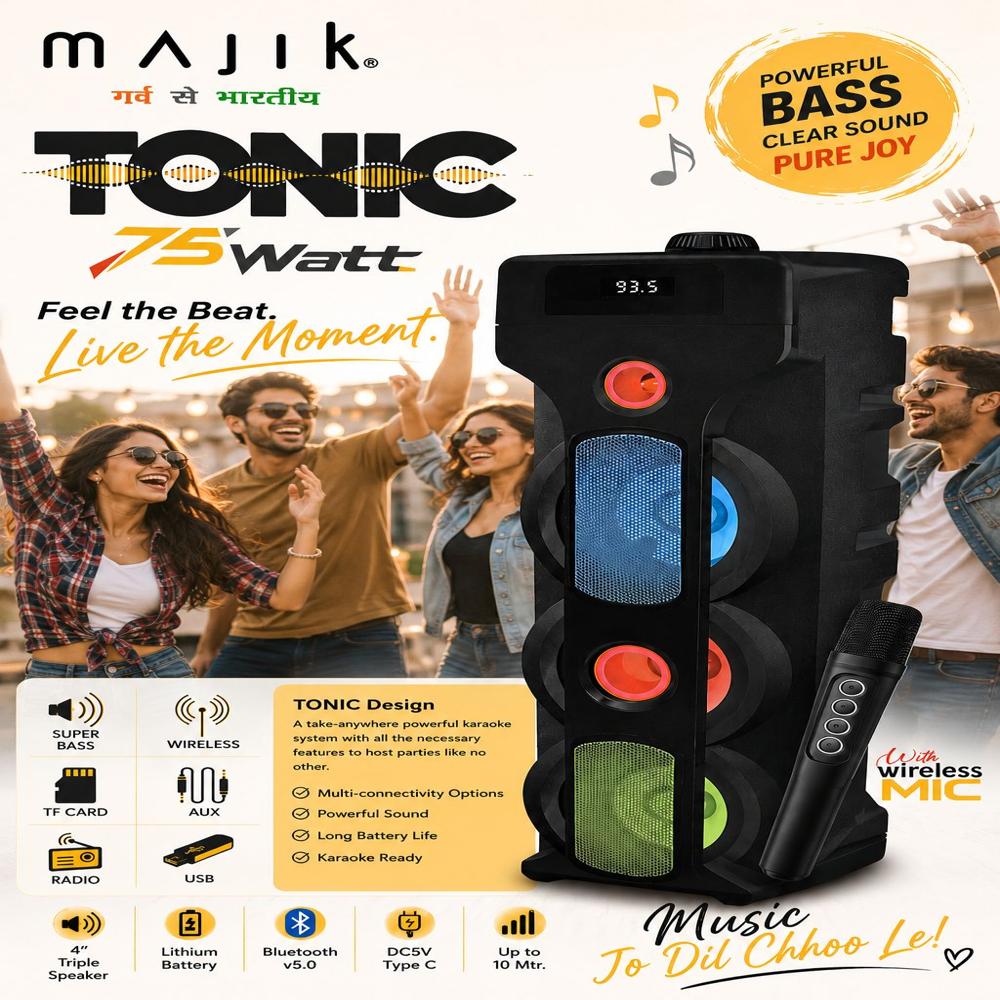 MAJIK TONIC PORTABLE BLUETOOTH SPEAKER