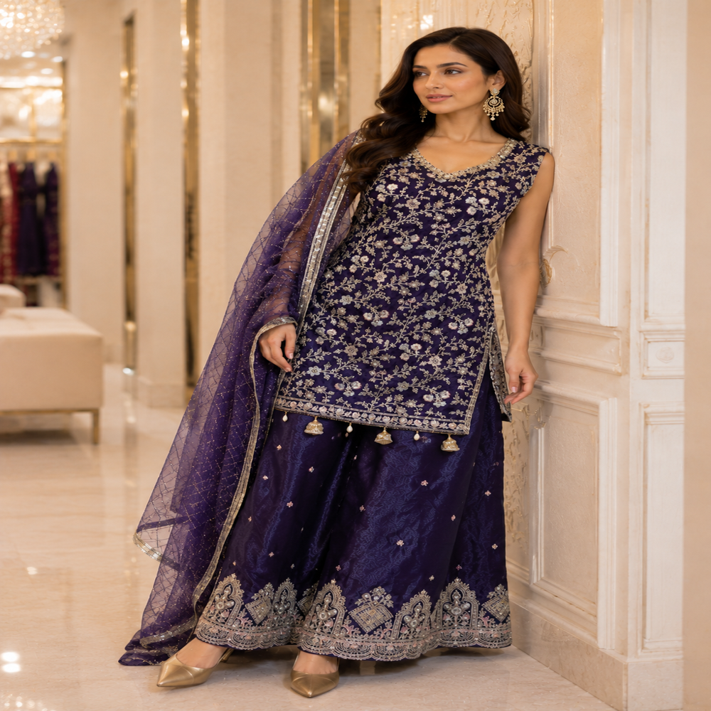 PL-20175 Ladies Designer Palazzo Suit