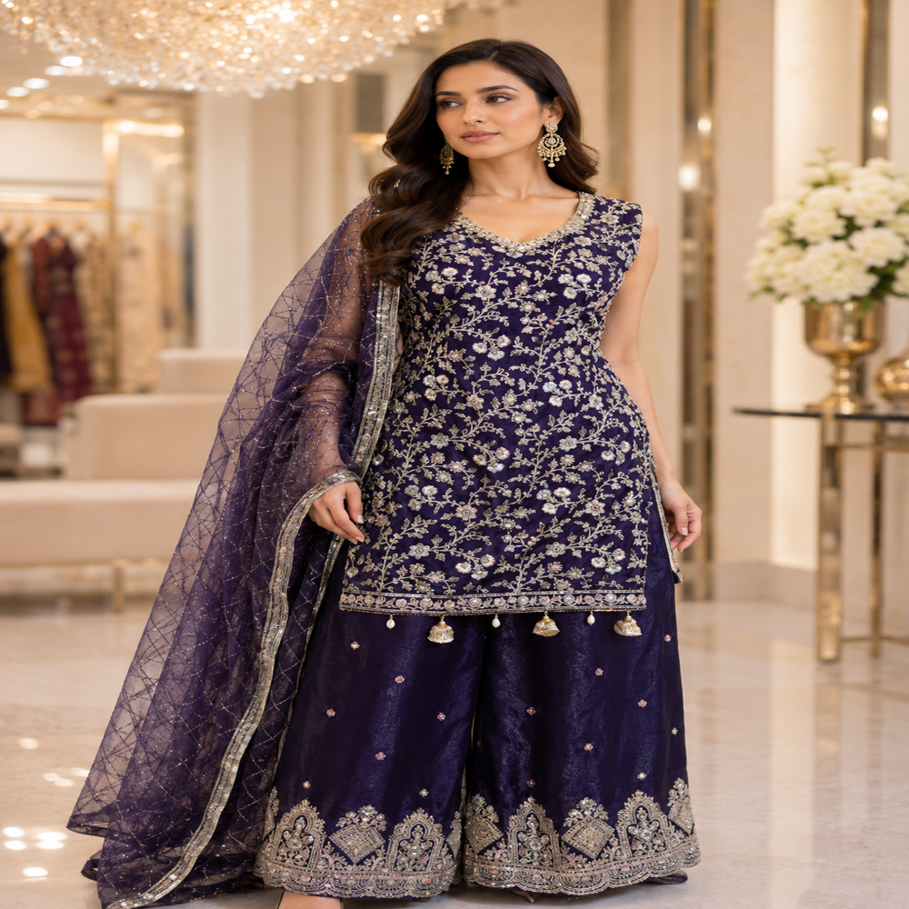 PL-20175 Ladies Designer Palazzo Suit