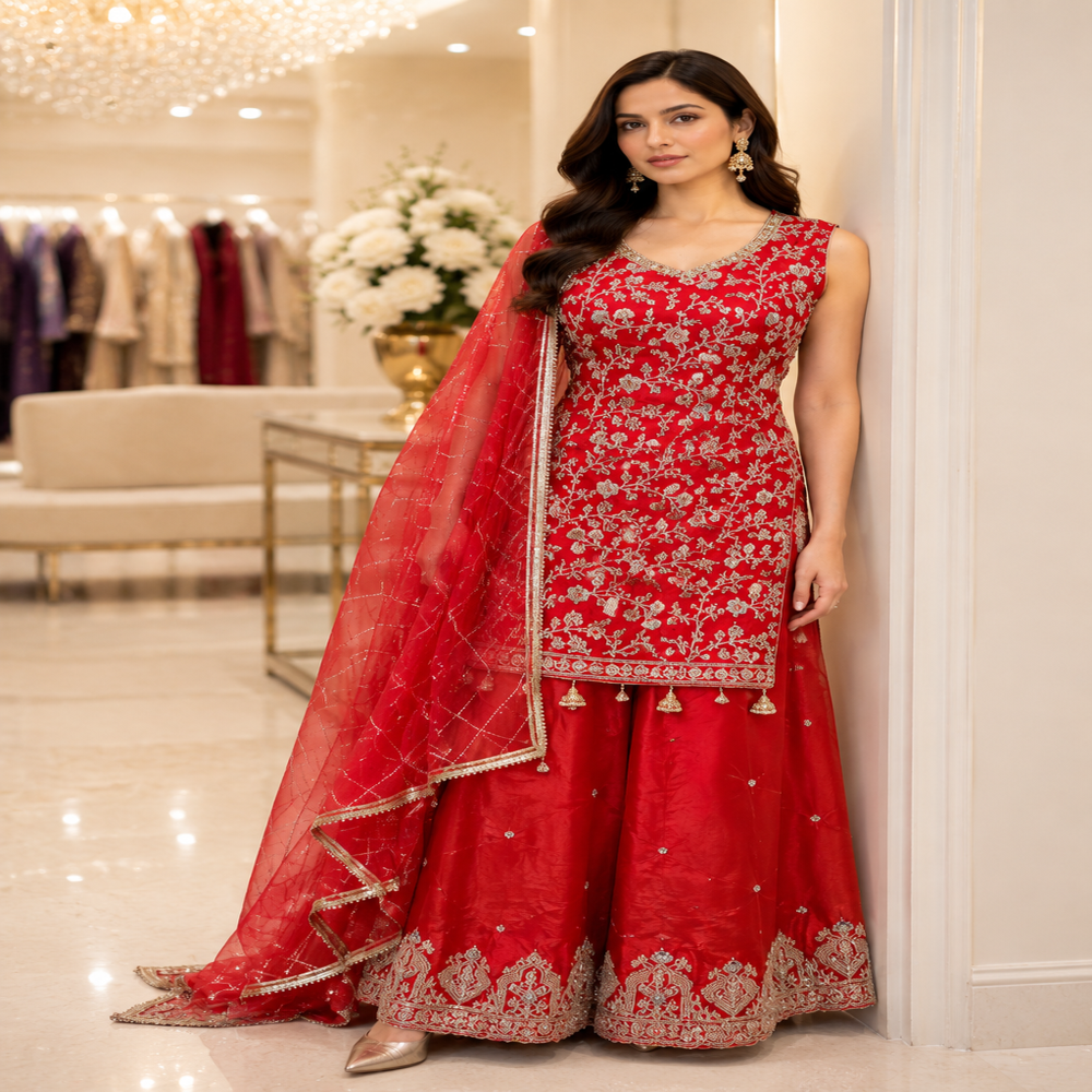 PL-20175 Ladies Designer Palazzo Suit