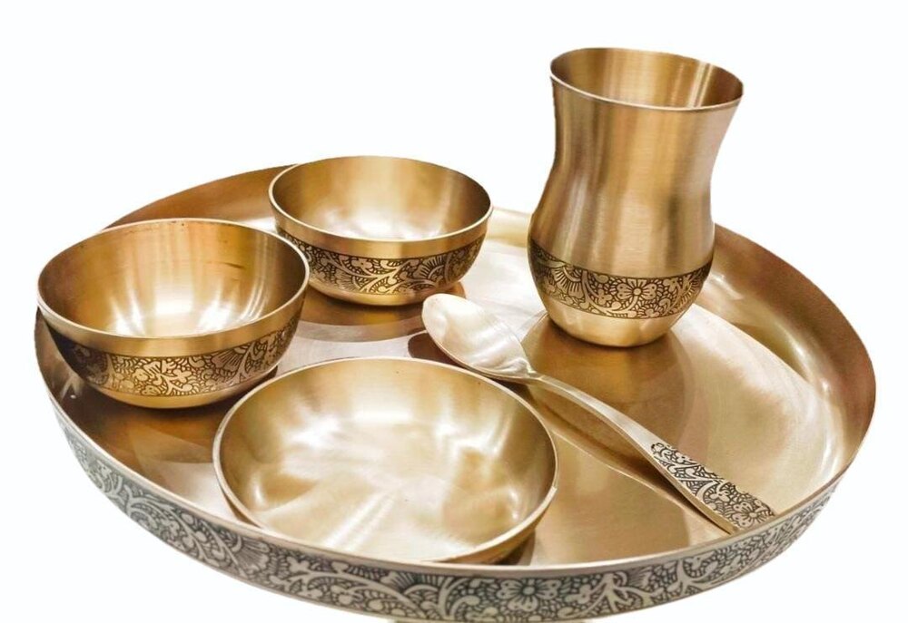 Bronze Thali Table Set - Color: Metalic