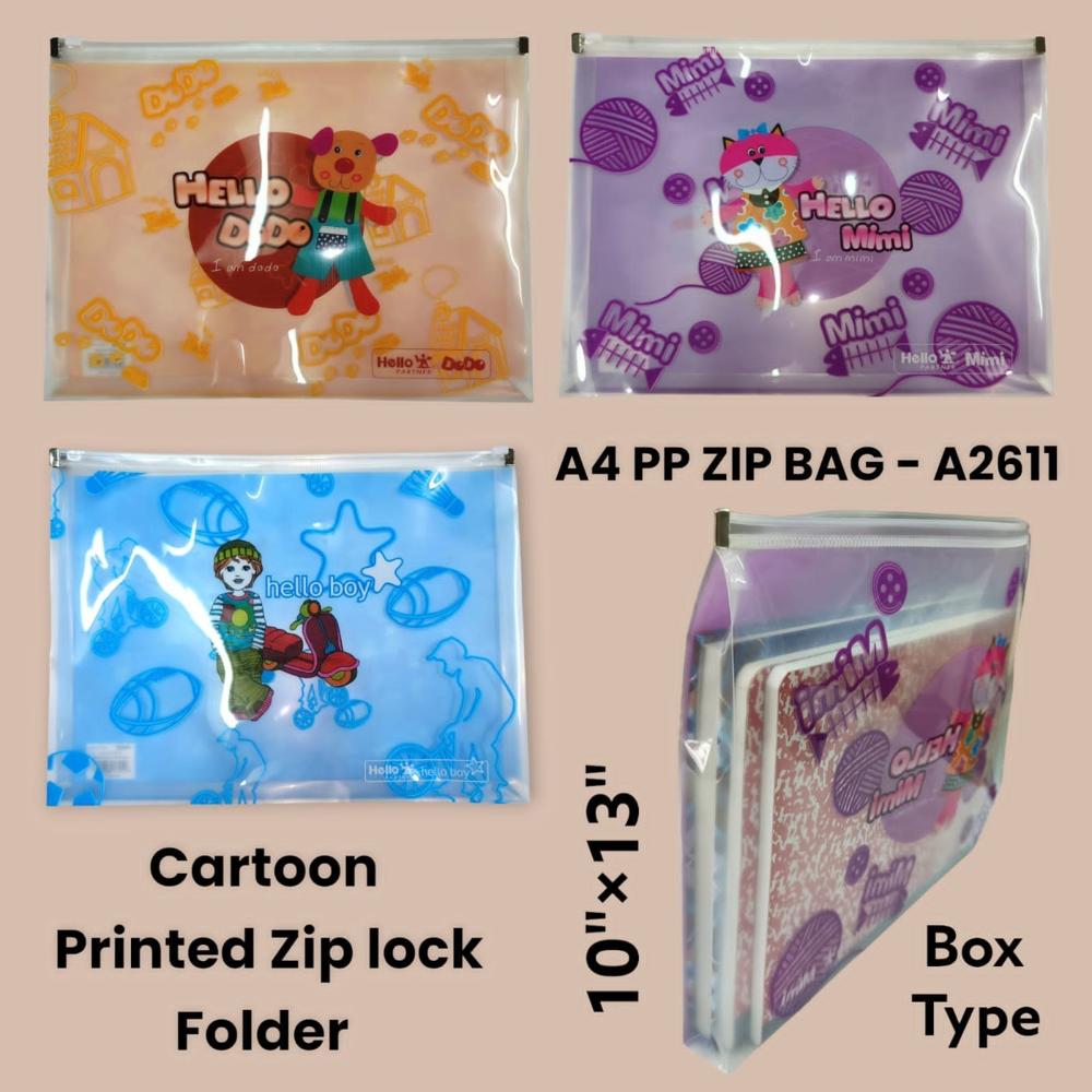 Cartoon Printed Zip lock Folder