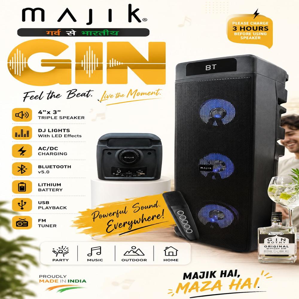 MAJIK GIN PORTABLE BLUETOOTH SPEAKER