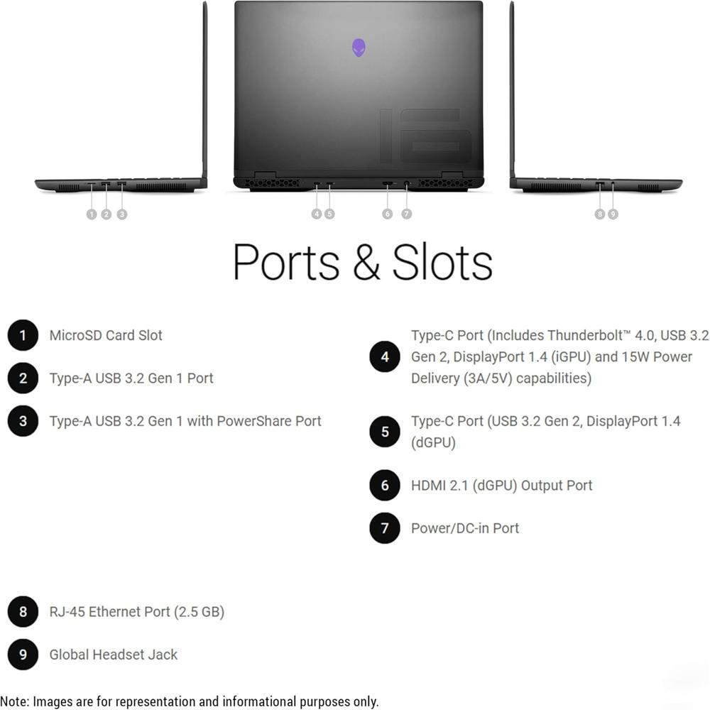 Alienware M16 R2 Gaming Laptop, Intel Core Ultra 7-155H, 64 GB DDR5 Ram, 4 TB PCle SSD