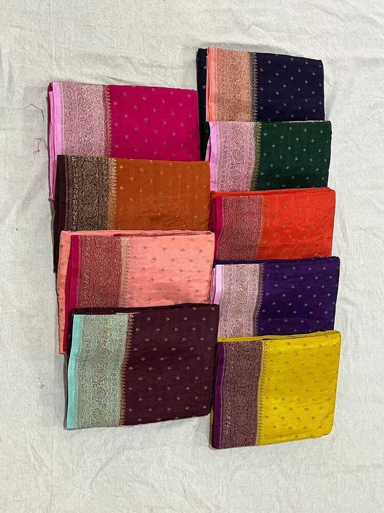 Pure organza saree with antique zari and dyable fabric