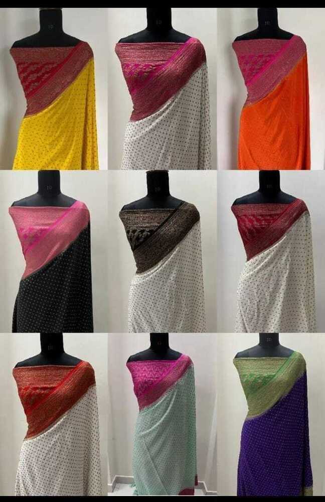 Pure Banarasi Georgette Dot Design Saree