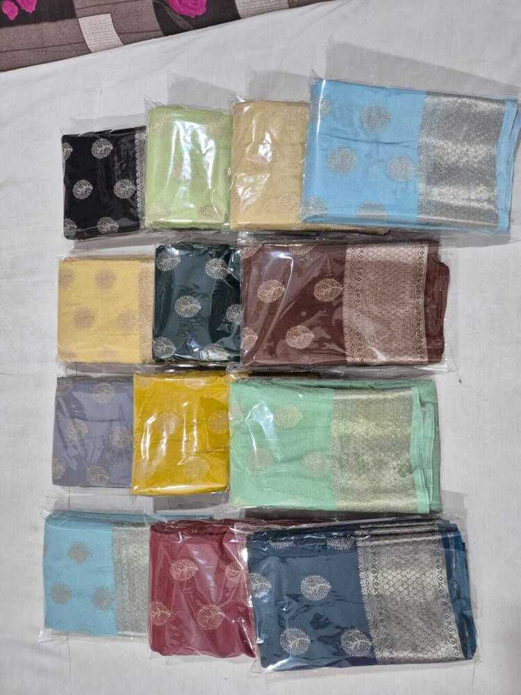 Banaras chiffon saree pastel colours with water zari boota designs