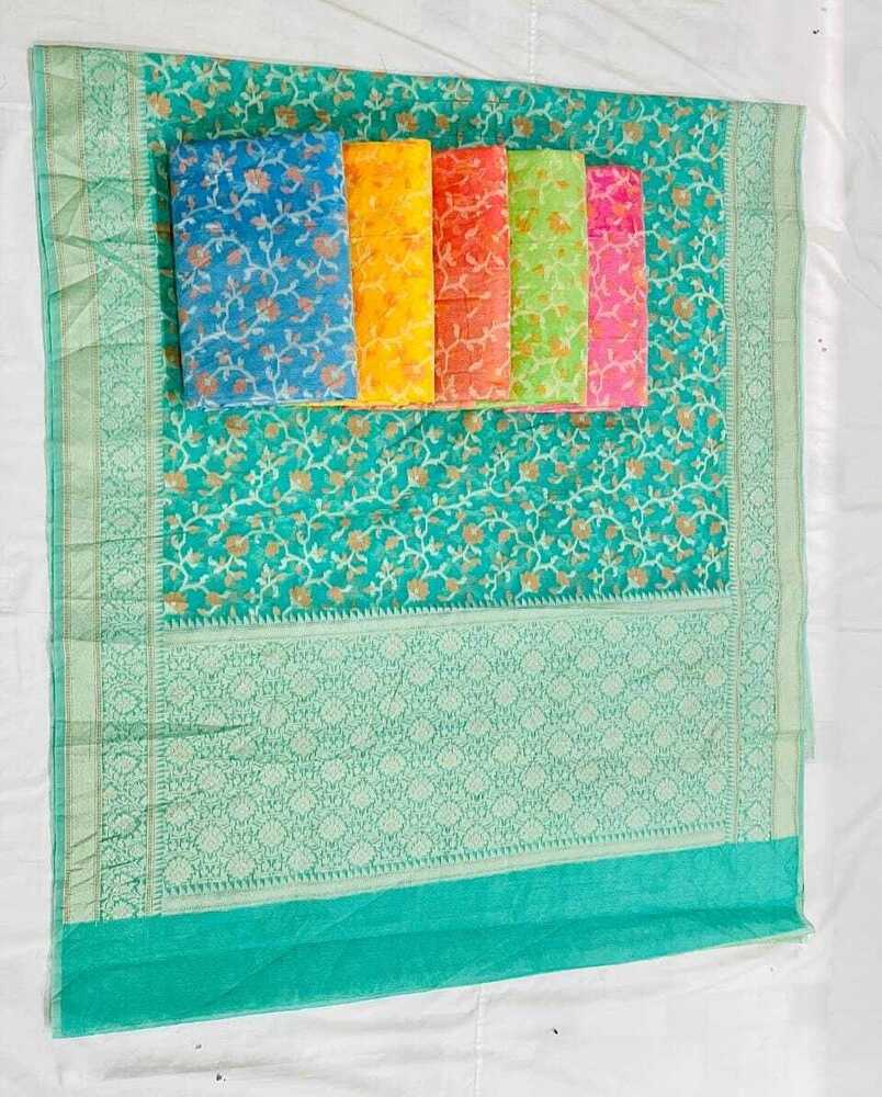 Banarasi kota check design with floral design