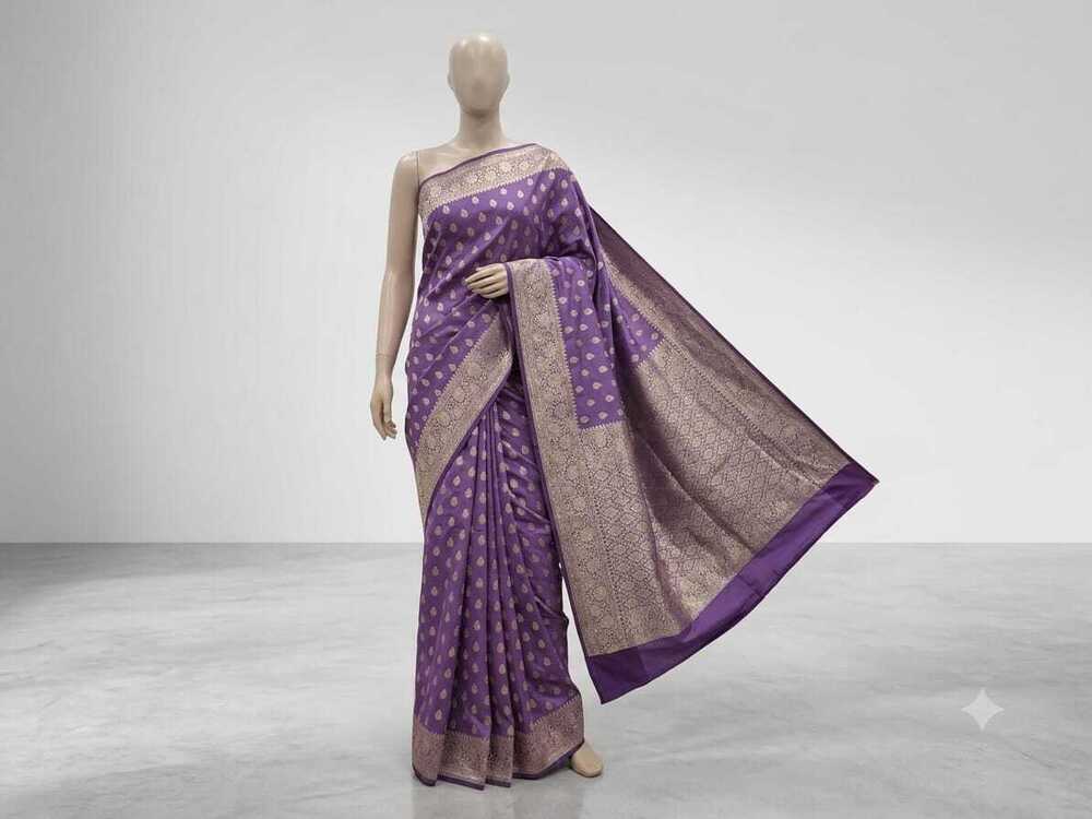 Banarasi mixed silk saree with OG design closed border and buti