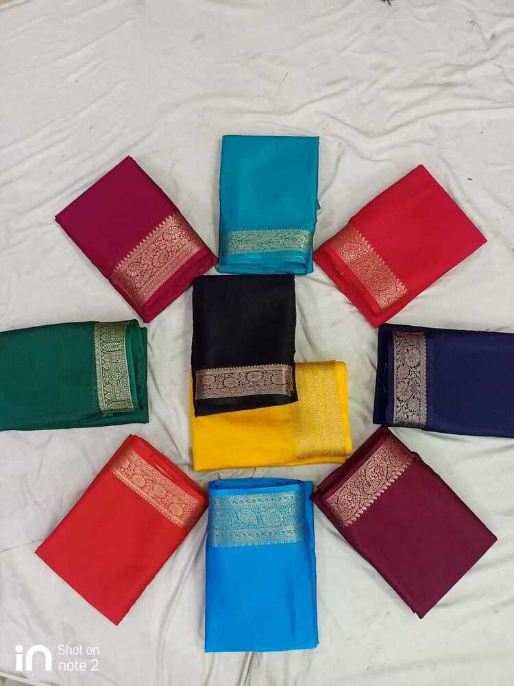 Daily wear soft fabric plain saree with chit pallu design and border