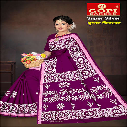 Super Silver Red Color Saree