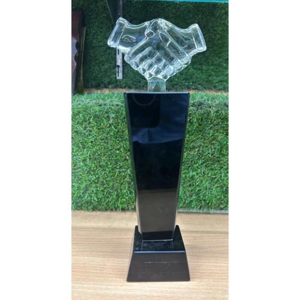 Rectangular Crystal Award - Acrylic Transparent, Customizable Logo, Corporate Theme