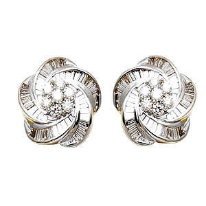 2013 नवीनतम कान की बाली डिजाइन, फूल डिजाइन हीरे की बाली, सफेद सोने में फैंसी शैली हीरे की बाली