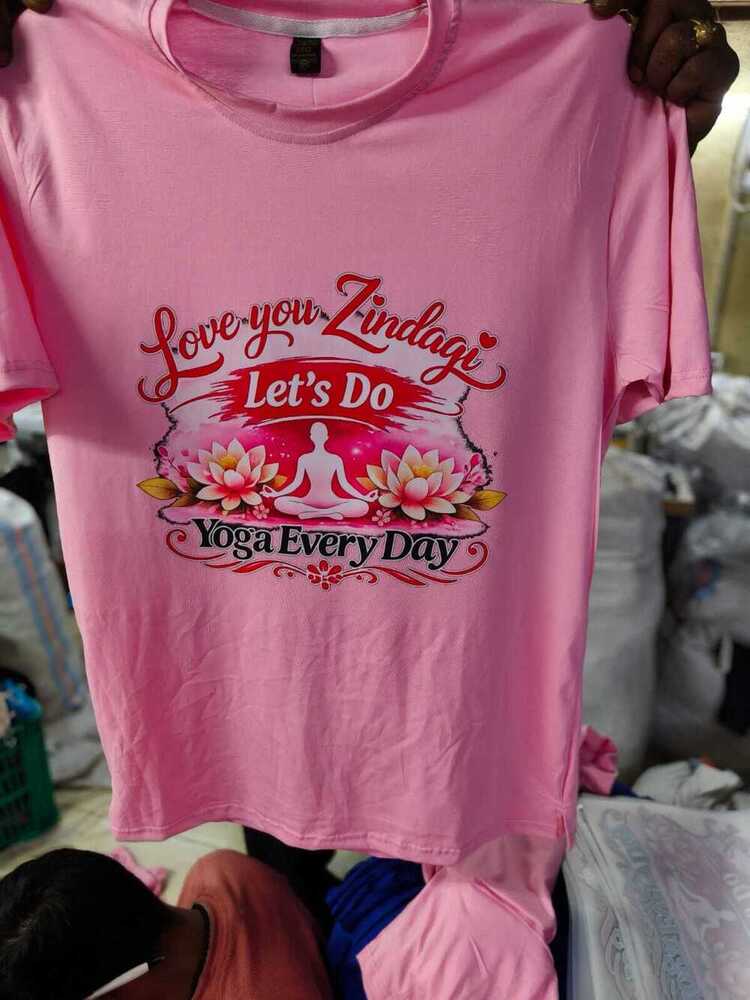 Round Neck With  DTF Print T Shirt