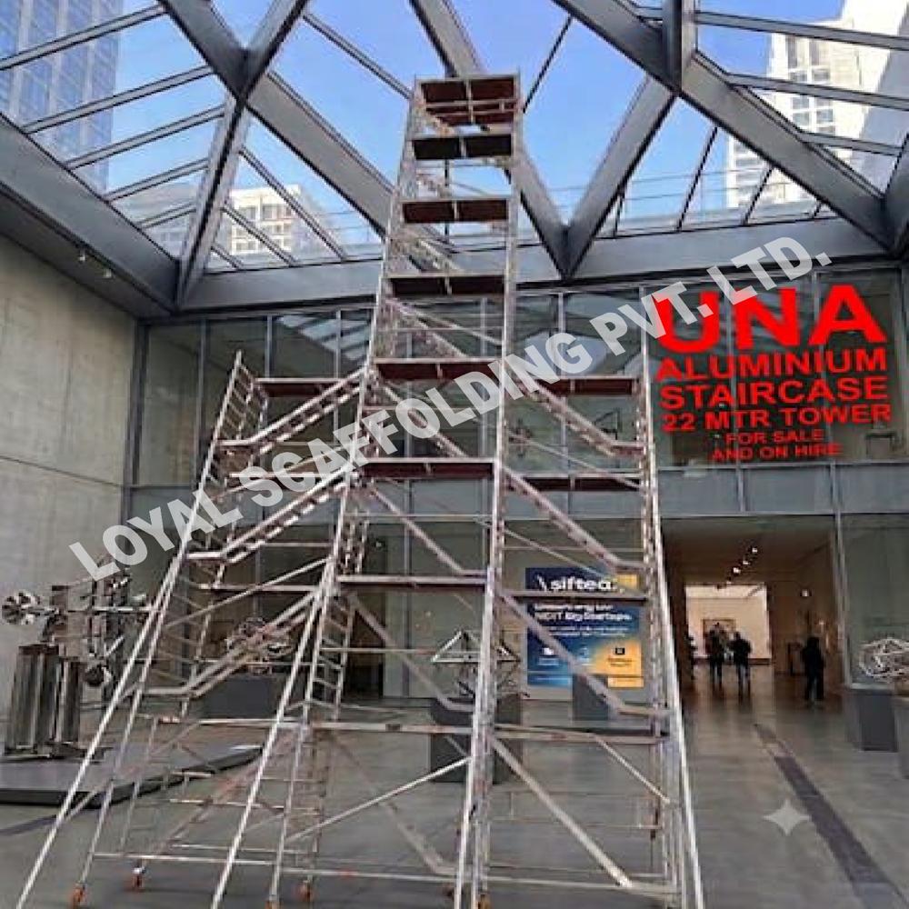 Construction Stair Tower - Color: Silver