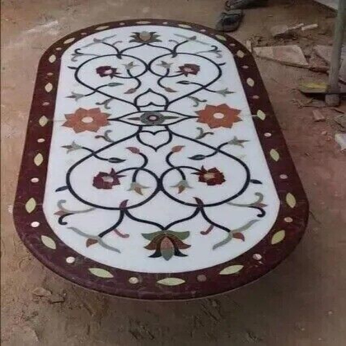 Marble Inlay Table Top - Color: Multi